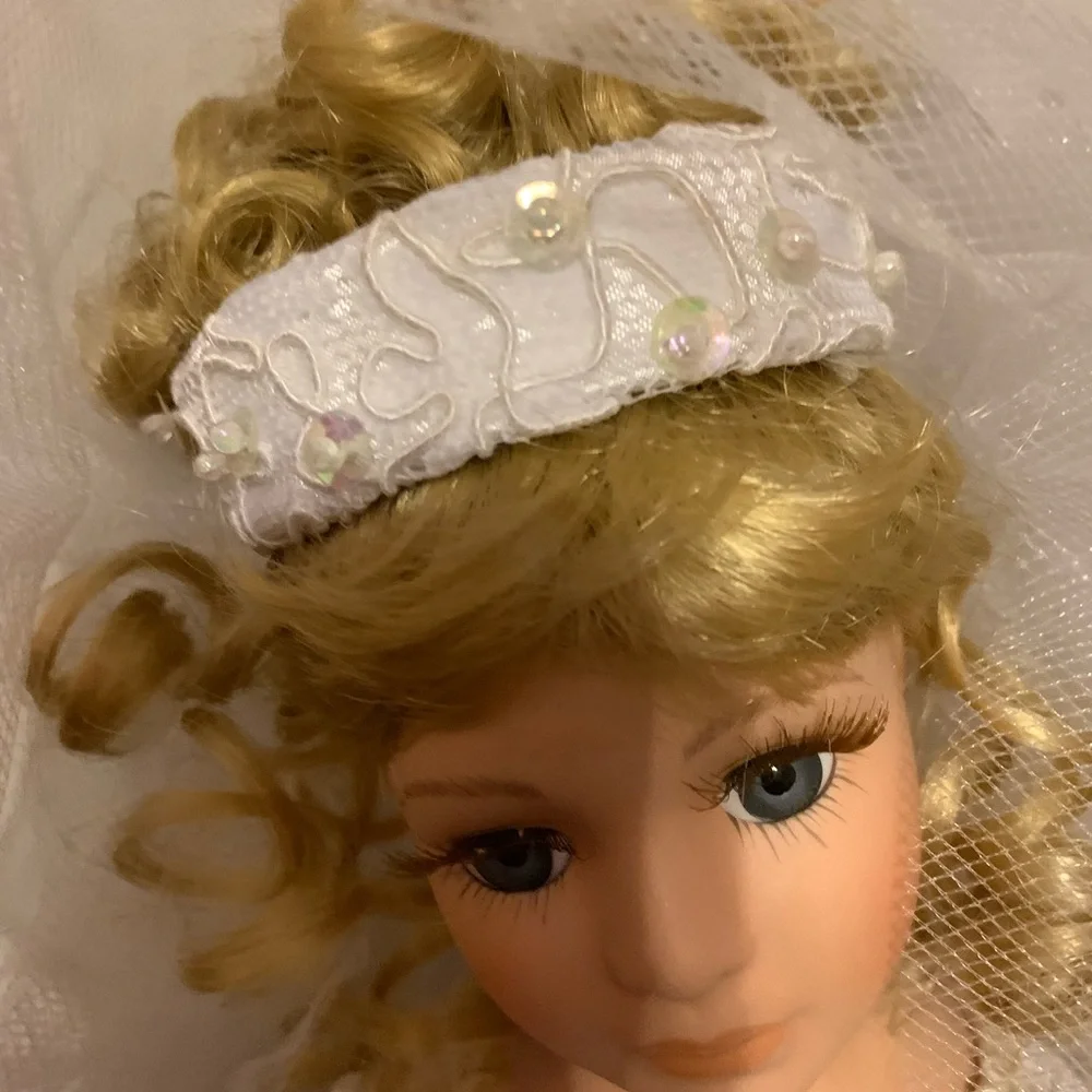 Collectible Porcelain Wedding Doll - Picture 11 of 14